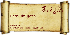 Bede Ágota névjegykártya