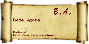 Bede Ágota névjegykártya